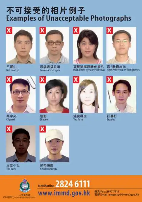 Hong Kong passport photo requirements